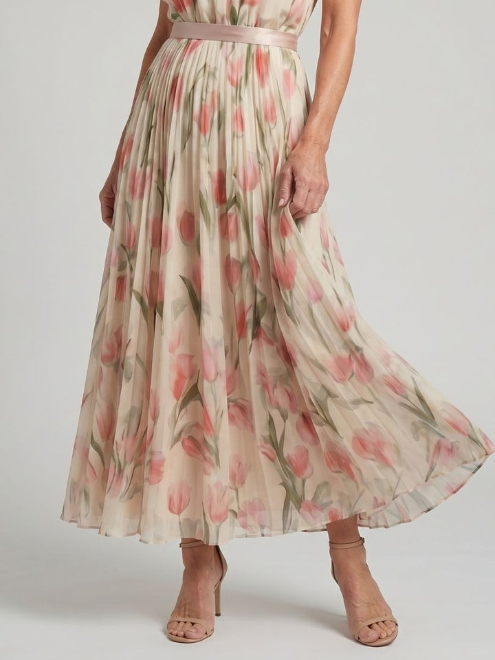 Aurelle - Halter-Neck Blumenkleid Midi