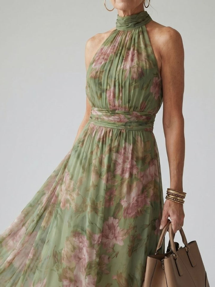 Mirelle - Gathered Halter Midi Kleid