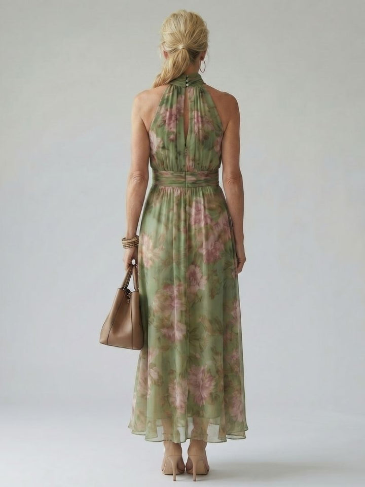Mirelle - Gathered Halter Midi Kleid