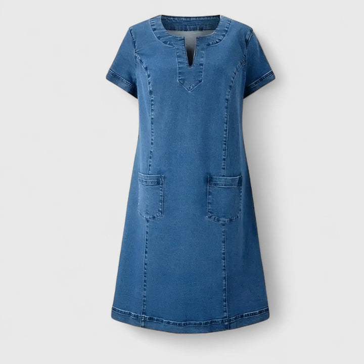 Clarice - Elegantes Denim-Kleid