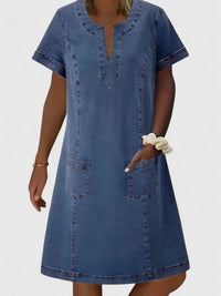 Clarice - Elegantes Denim-Kleid