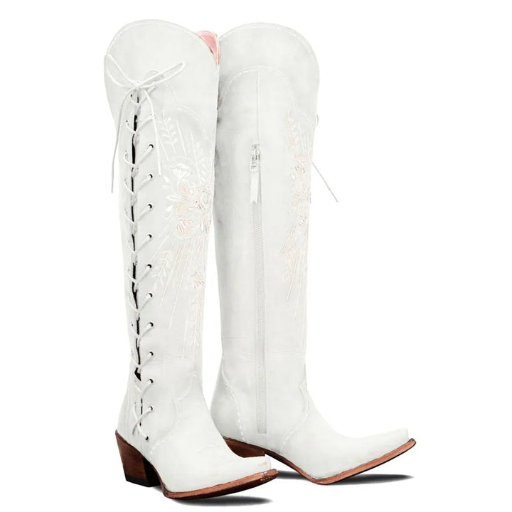 Valencia - Bestickte Schnürstiefel