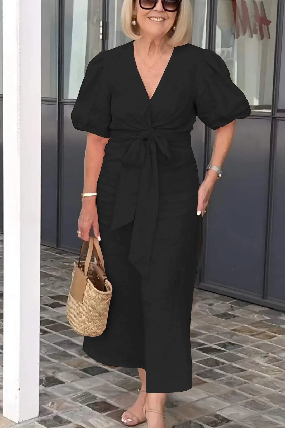 Natasha - Elegantes V-Ausschnitt-Kleid