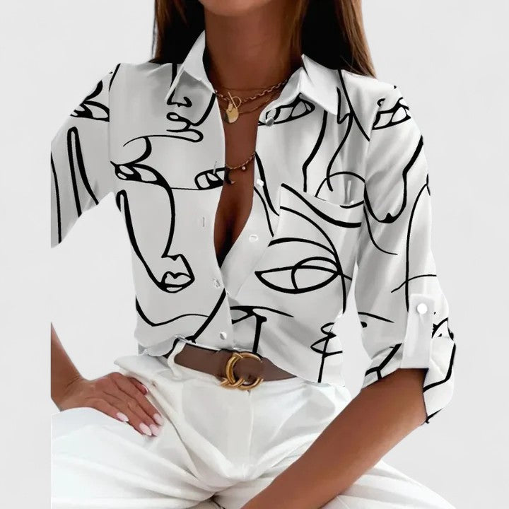 Carmen - Elegante Bluse mit langen Ärmeln