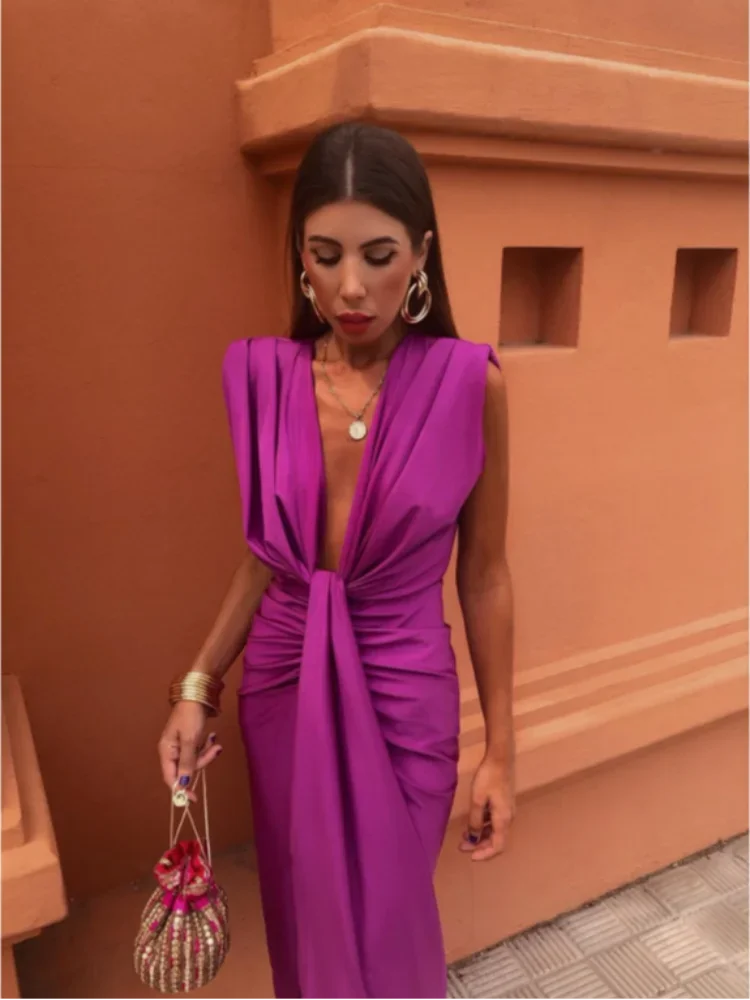 Rose - Elegantes Plissiertes Kleid
