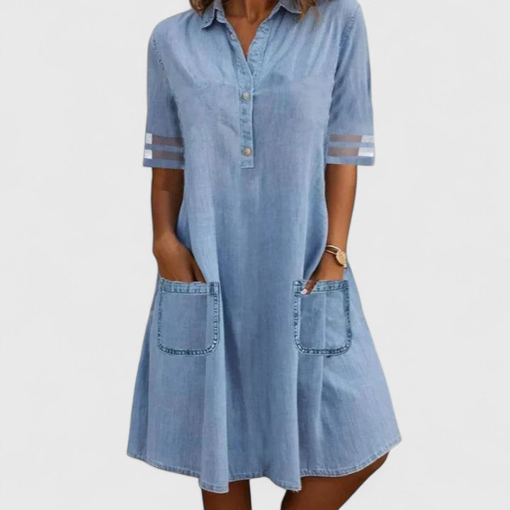 Allyn - Figurbetonendes Denim-Kleid