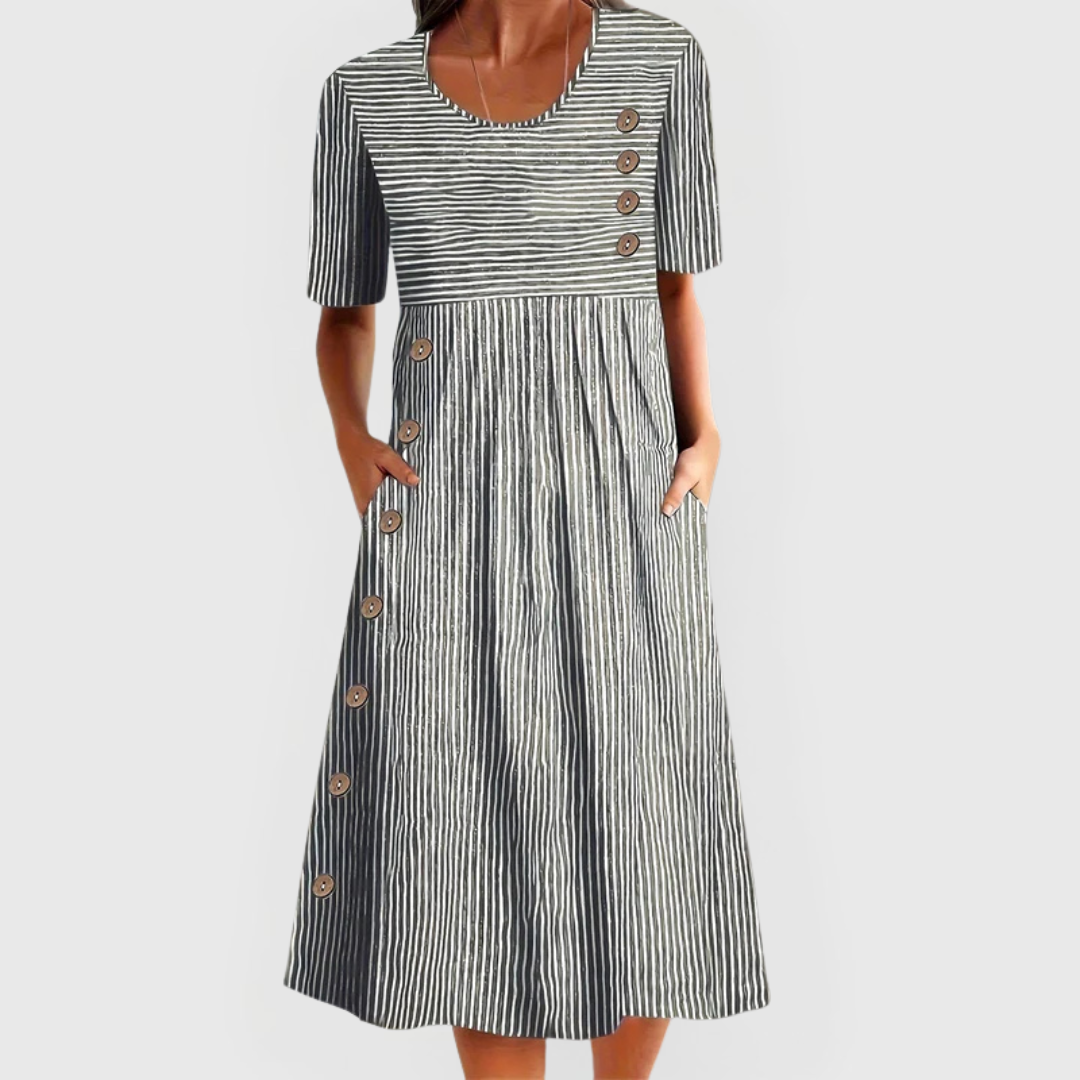 Davina - Gestreiftes Midi-Kleid