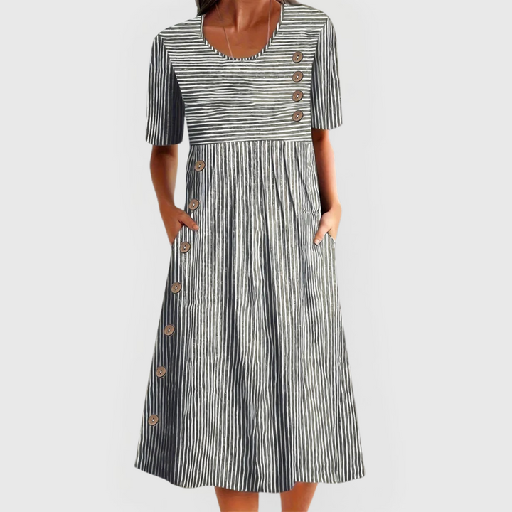 Davina - Gestreiftes Midi-Kleid