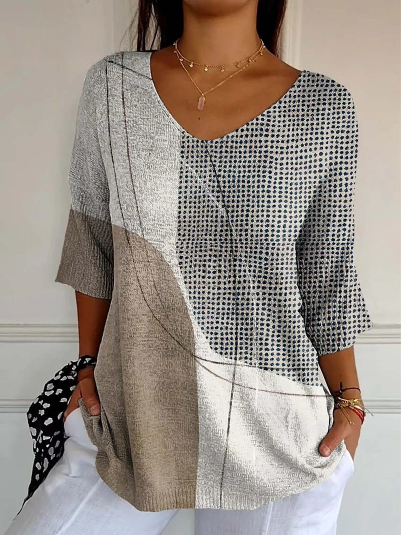 Melanie - Damen Pullover mit abstraktem geometrischem Muster