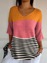 Jeanne - Damen Pullover mit abstraktem Linienmuster