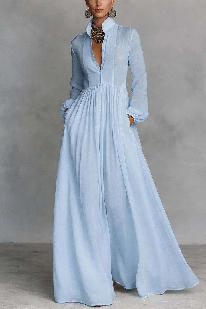 Serena - Elegantes Button-Down Maxikleid