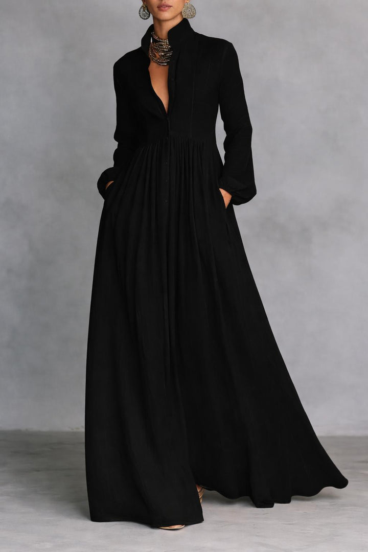 Serena - Elegantes Button-Down Maxikleid
