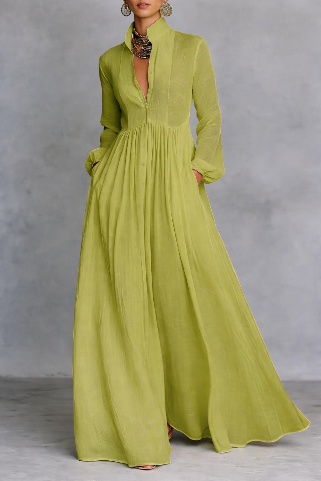 Serena - Elegantes Button-Down Maxikleid