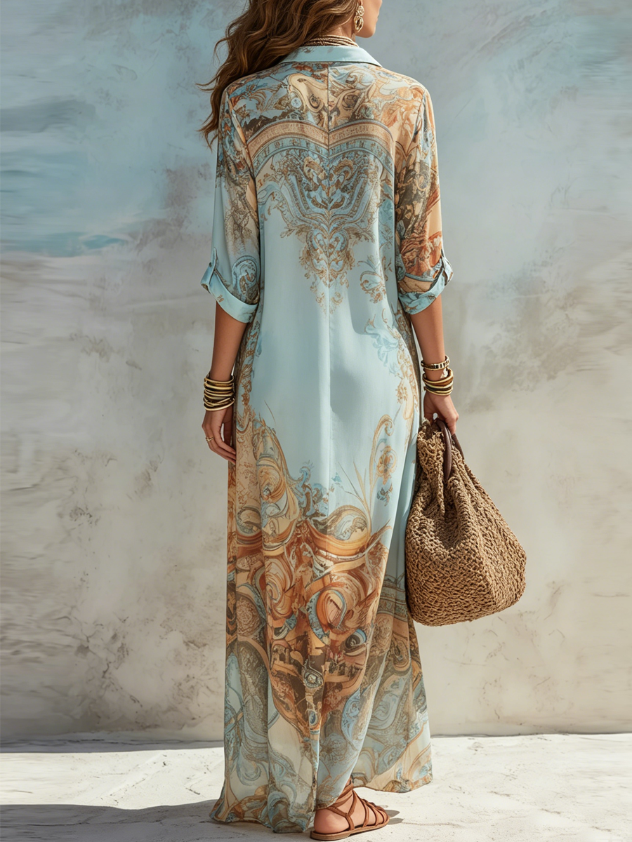 Lorna - Elegantes Maxi-Hemdkleid mit mediterranem Flair