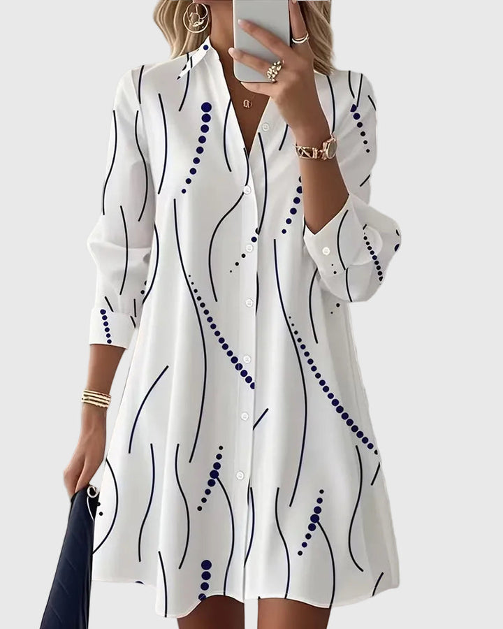 Hazel - Wavy Collar Dress Shirt