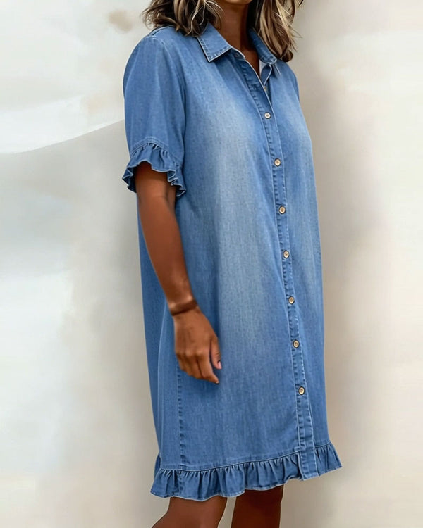 Zandrea - Bequemes Denim-Kleid mit schmeichelhaftem Schnitt