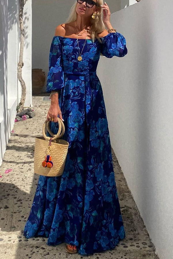 Francesca - Langes Kleid mit floralem Druck
