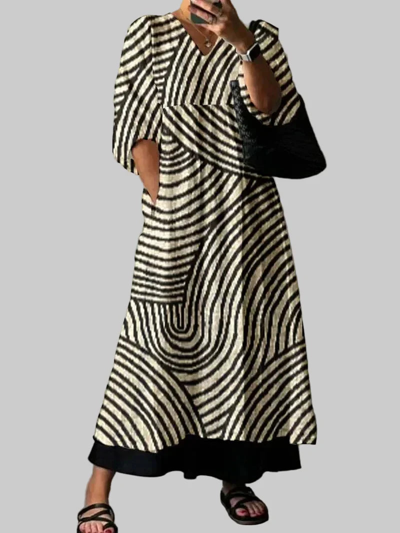 Karoline - Elegantes Bedrucktes Kleid