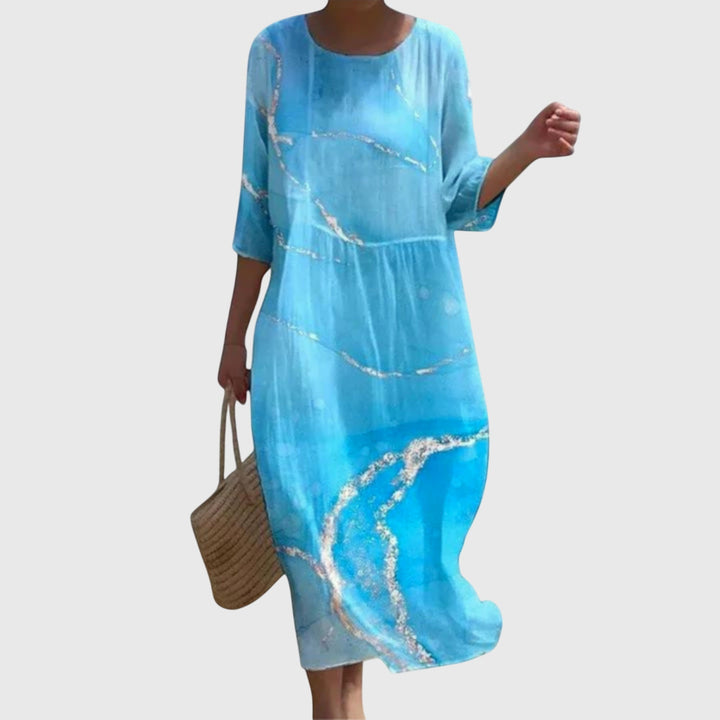 Desiree - Stilvolles Blumen-Maxikleid