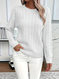 Aldine | Damen Strickpullover mit Zopfmuster in Weiß
