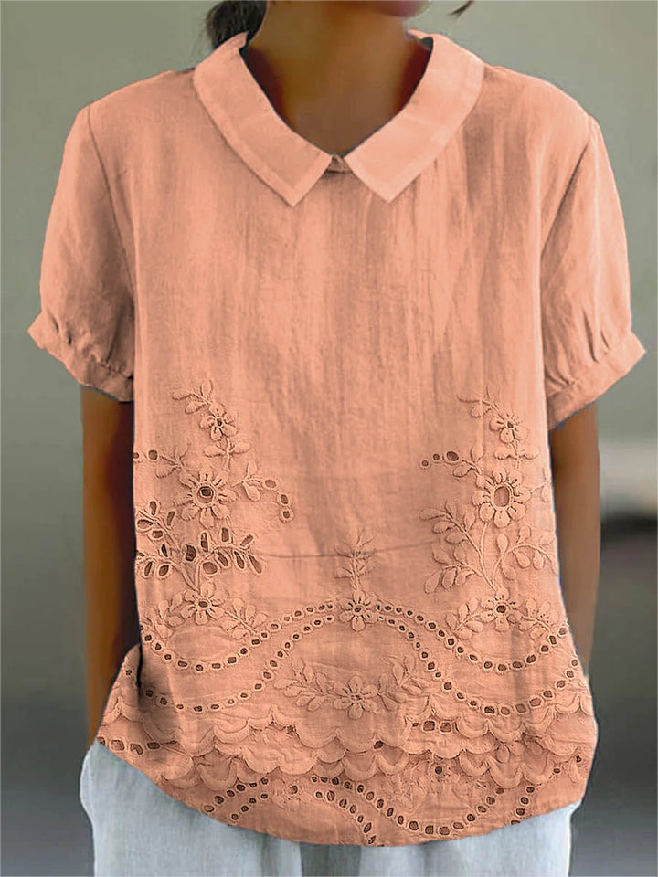 Lily - Floral Besticktes Shirt