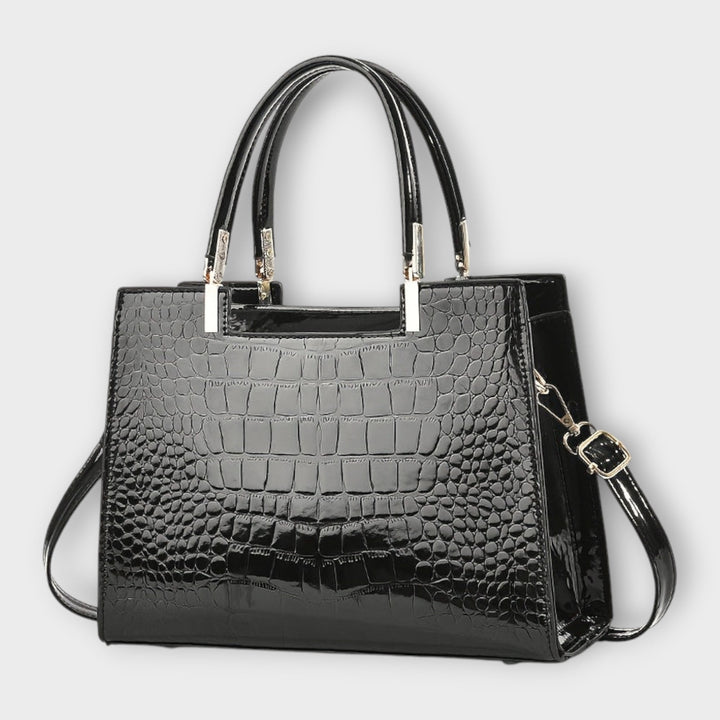 Eleanor - Glänzende Krokodilprägung Handtasche