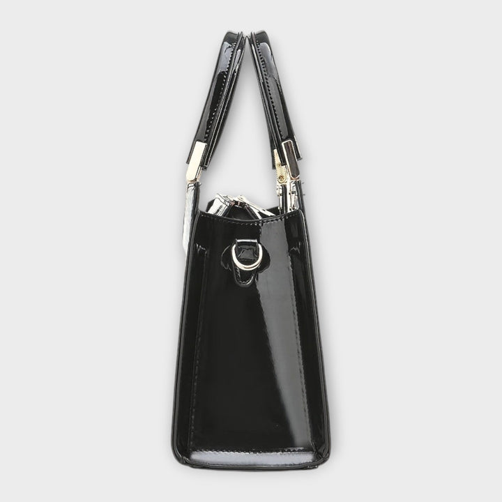 Eleanor - Glänzende Krokodilprägung Handtasche