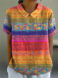 Maya - Floral Gestreiftes Shirt