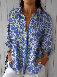 Analeia - Blaue Gartenbluse