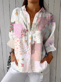 Nancy - Patchwork Gänseblümchen Bluse