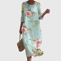 Desiree - Stilvolles Blumen-Maxikleid