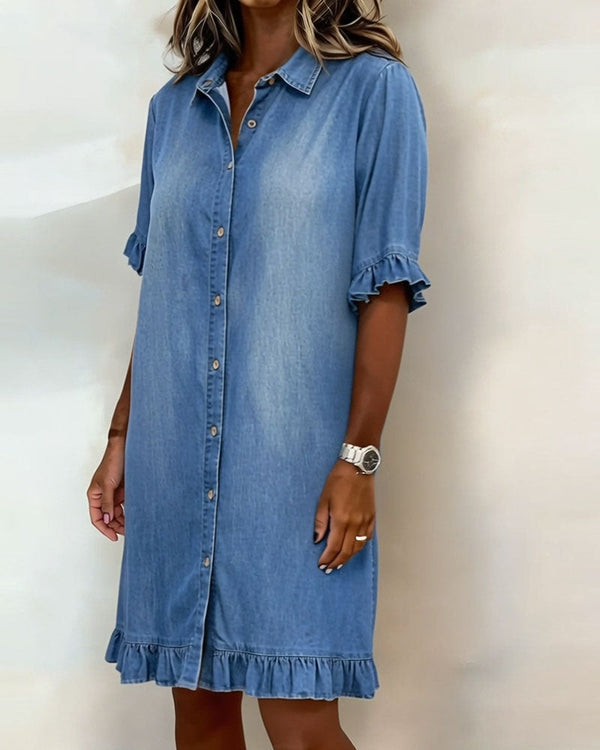 Zandrea - Bequemes Denim-Kleid mit schmeichelhaftem Schnitt
