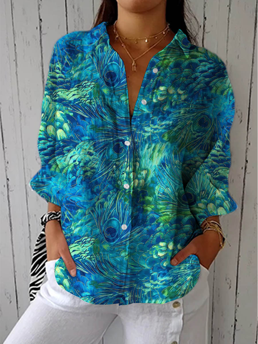 Ashlyn - Pfauengrazie Bluse