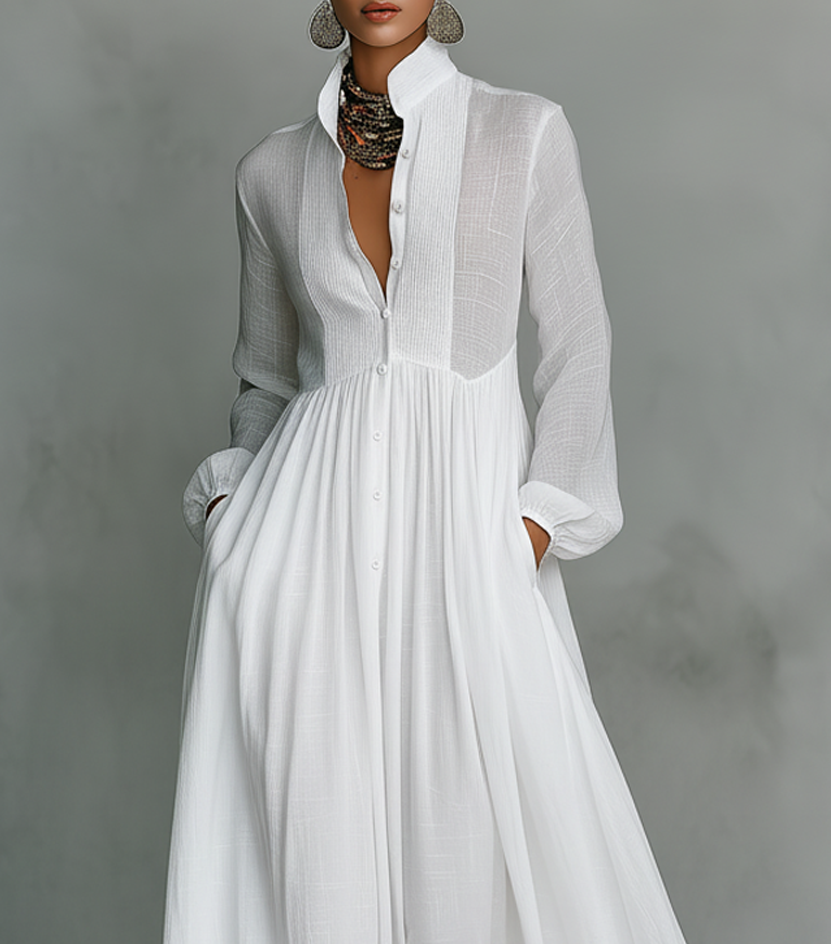 Serena - Elegantes Button-Down Maxikleid