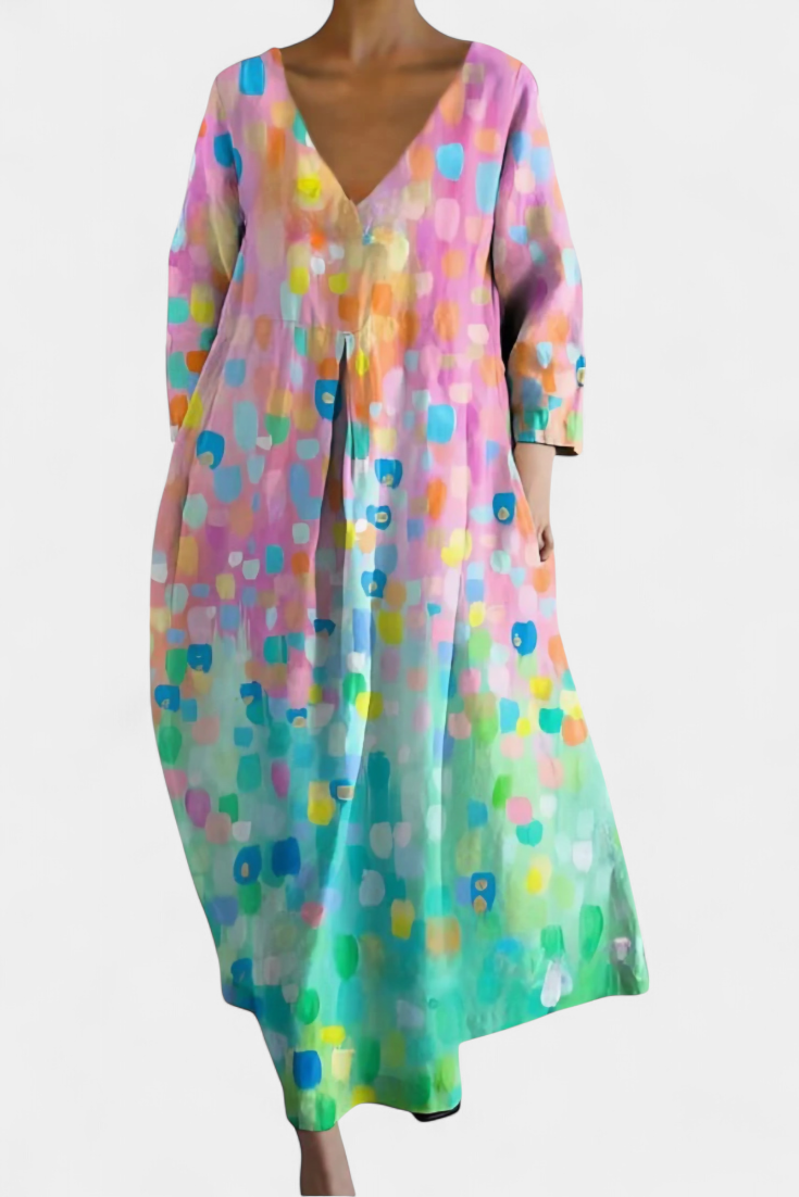 Beatrix - Bequemes V-Ausschnitt-Kleid