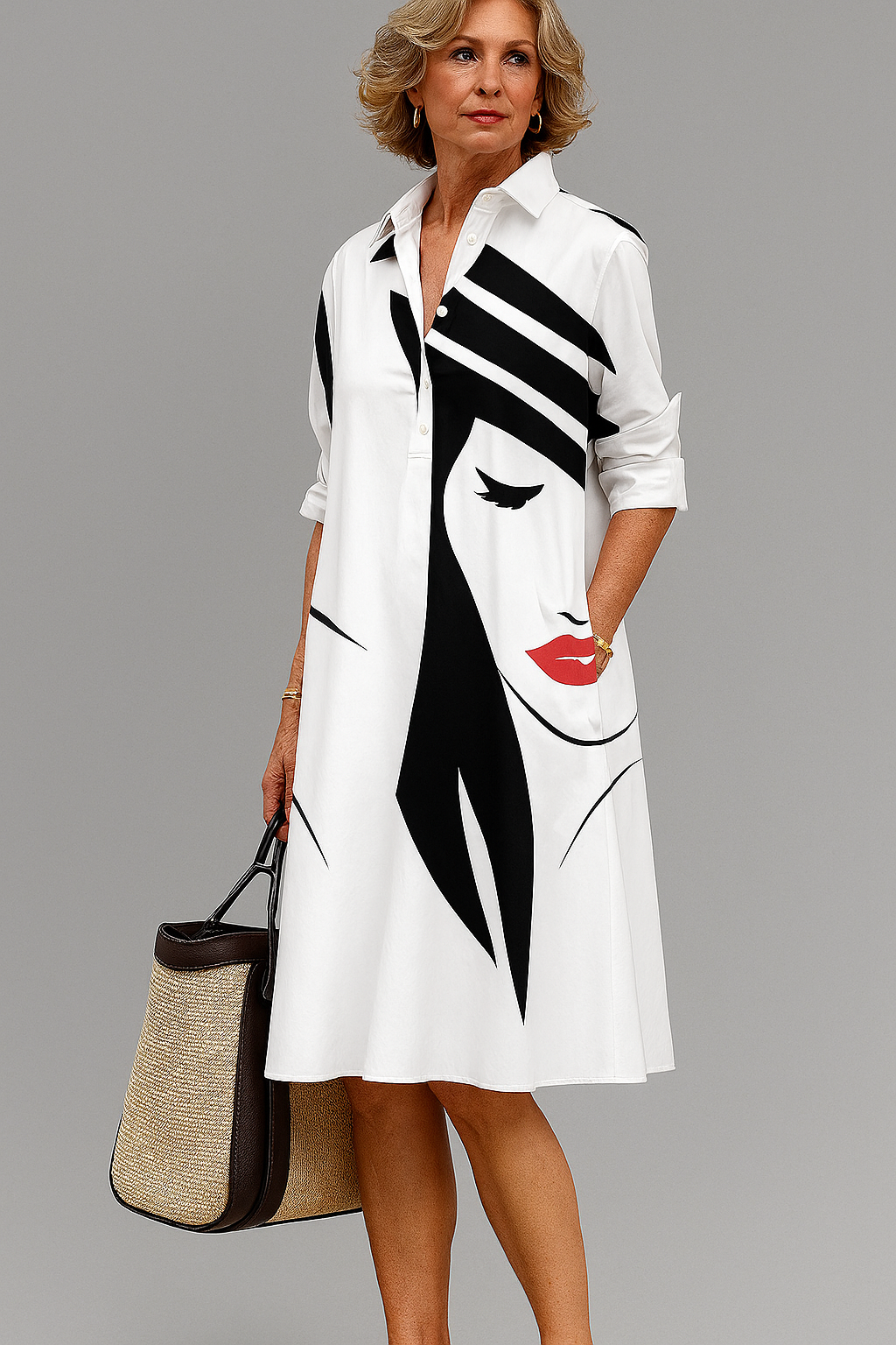 Yvette - Bequemes Midi-Kleid