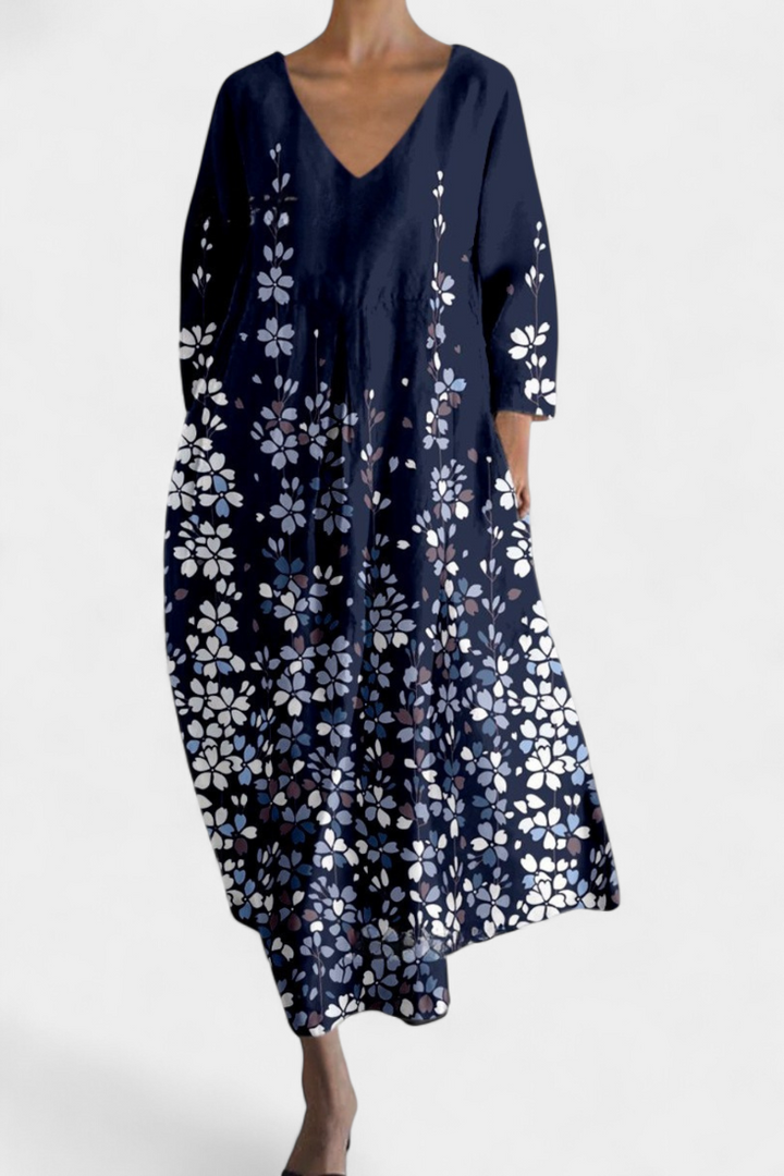 Beatrix - Bequemes V-Ausschnitt-Kleid