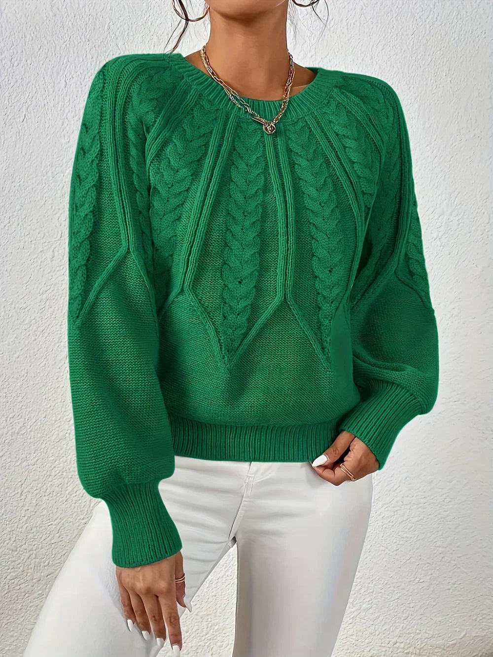 Brunhilde | Damen Pullover mit Zopfmuster