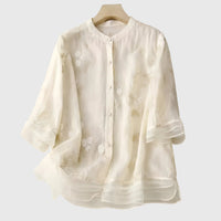 Edena - Elegantes Top mit Bestickten Blumen