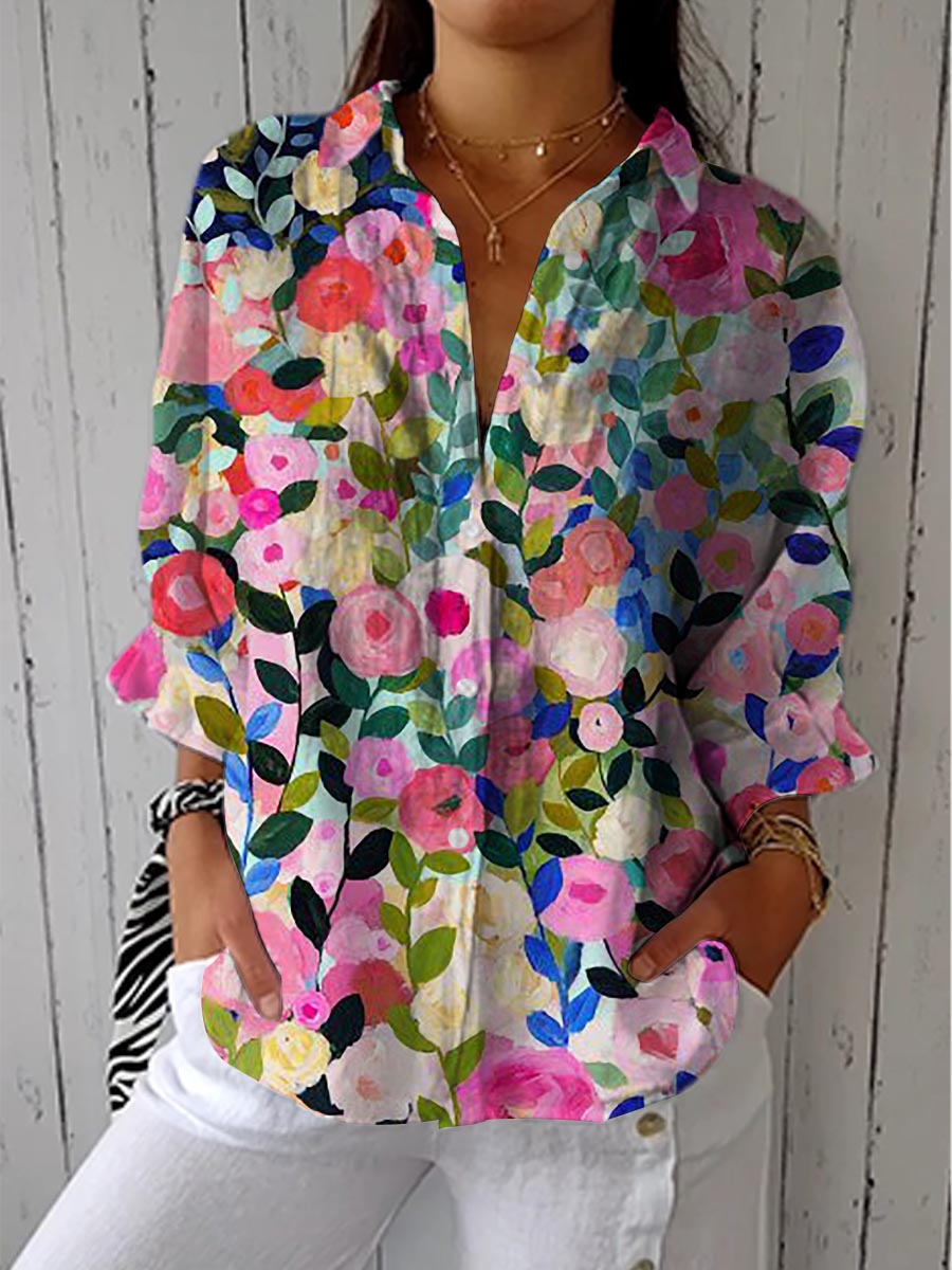 Anaiah - Bloom Canvas Bluse