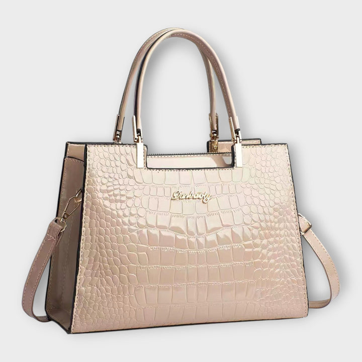 Eleanor - Glänzende Krokodilprägung Handtasche
