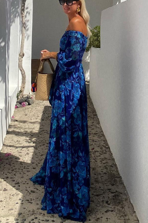 Francesca - Langes Kleid mit floralem Druck