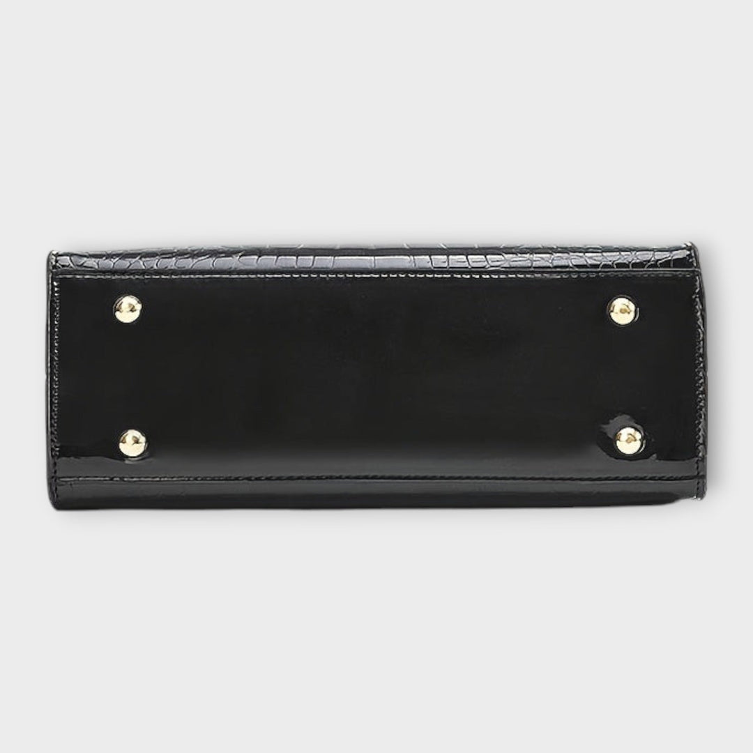 Eleanor - Glänzende Krokodilprägung Handtasche