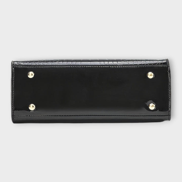 Eleanor - Glänzende Krokodilprägung Handtasche