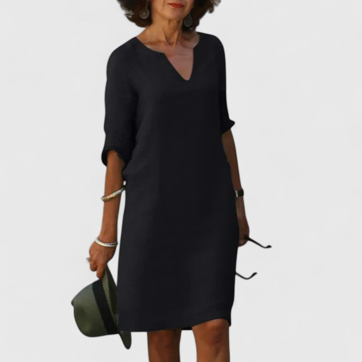 Alayah - Bequemes V-Ausschnittkleid