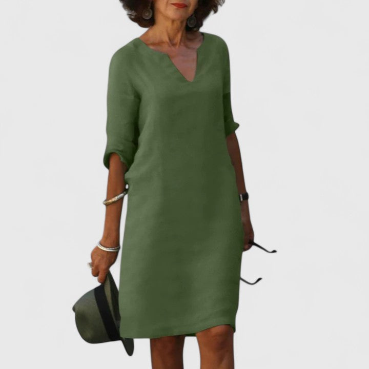 Alayah - Bequemes V-Ausschnittkleid