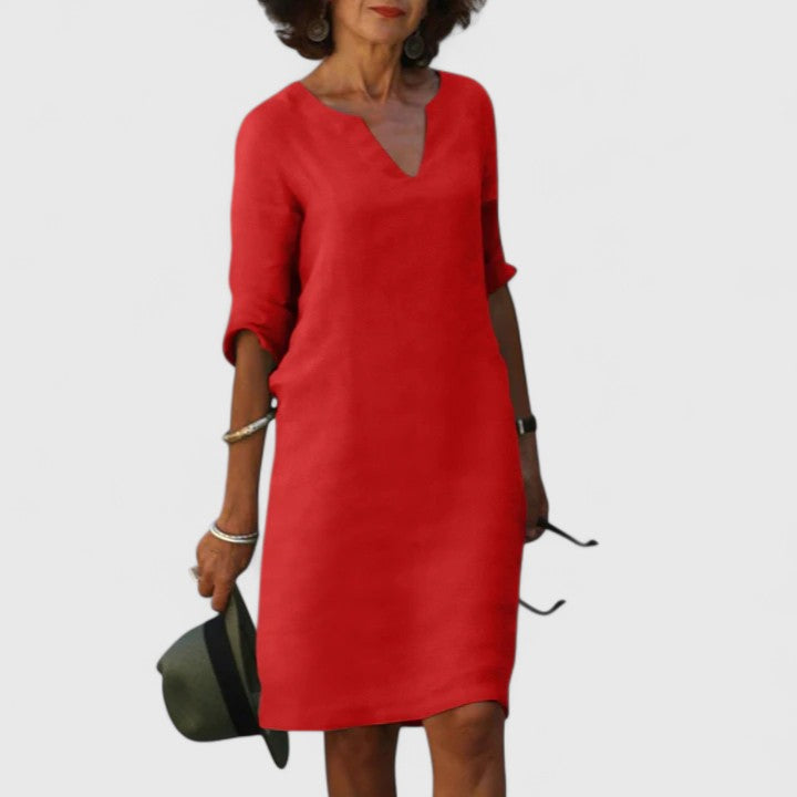 Alayah - Bequemes V-Ausschnittkleid
