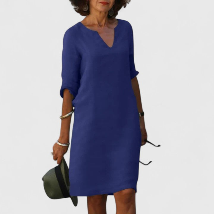 Alayah - Bequemes V-Ausschnittkleid