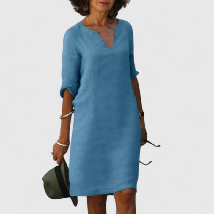 Alayah - Bequemes V-Ausschnittkleid