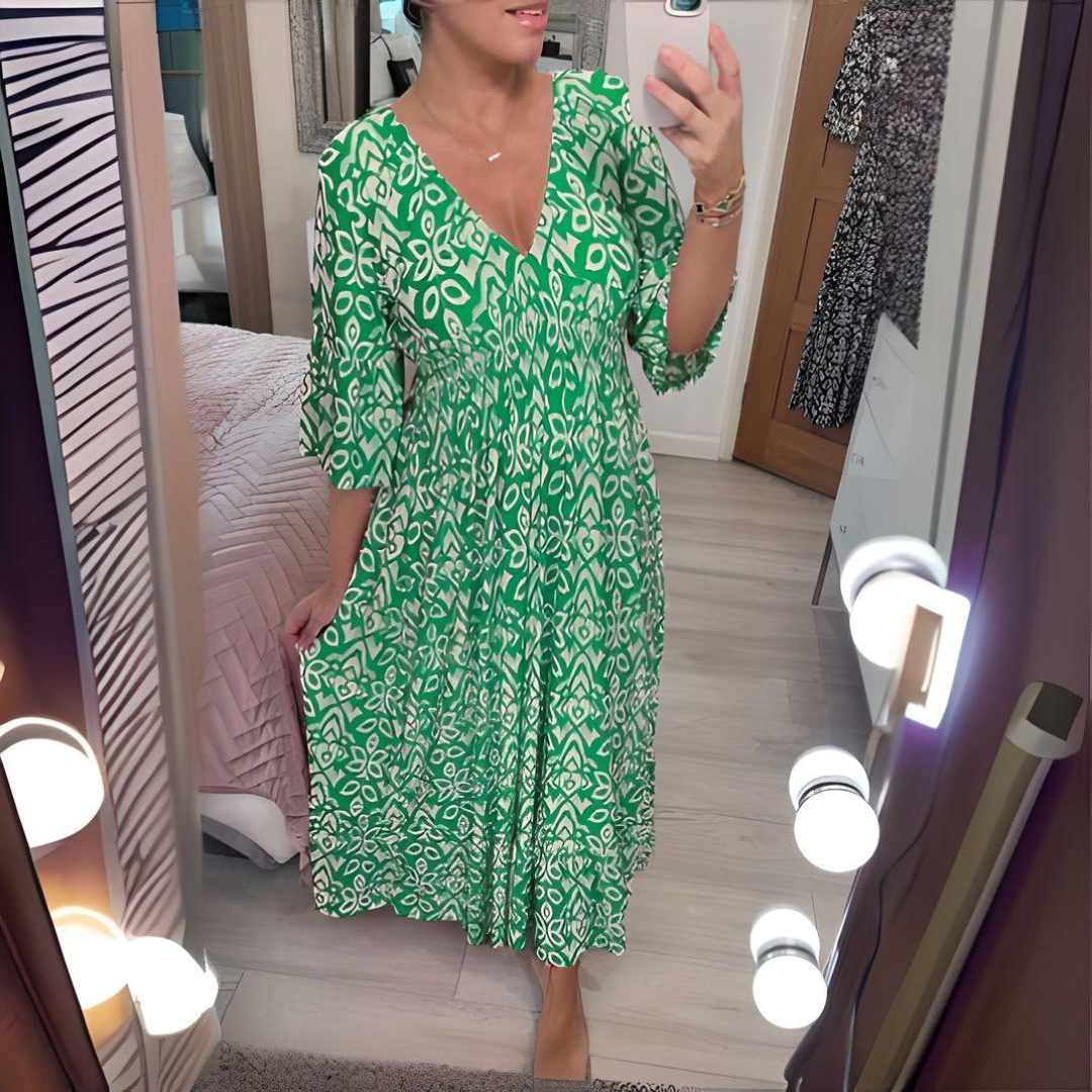 Lillia - Boho Bedrucktes Kleid